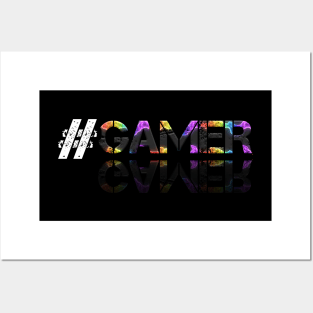 Hashtag Gamer - Social Media - Graphic Gaming - Video Game Lover - Multicolor Posters and Art